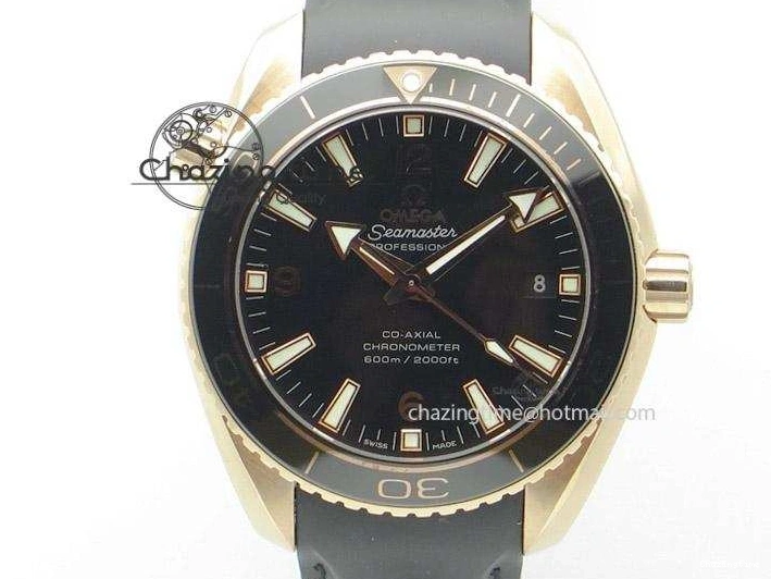 0418 Planet Ocean Professional Rose Gold Liquid Metal V6F 42mm On Black Rubber Strap A Vibrant 8266